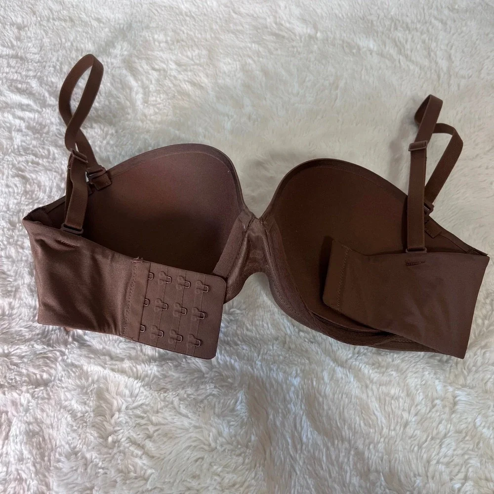 SKIMS Women's Ultimate Push-Up‎ Strapless Bra Jasper Brown 32DD BA-BAN-3208 NWT